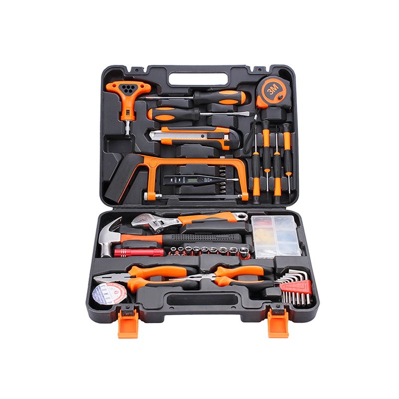 Bộ dụng cụ gia đình với hộp công cụ bằng nhựa